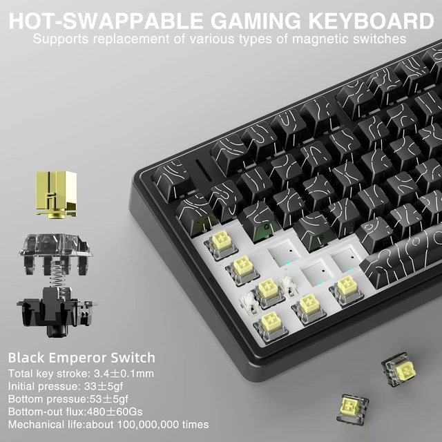 Alt view image 4 of 7 - Aula F75 HE Wireless Gaming Keyboard Hall Effect Magnetic Switch Keyboard