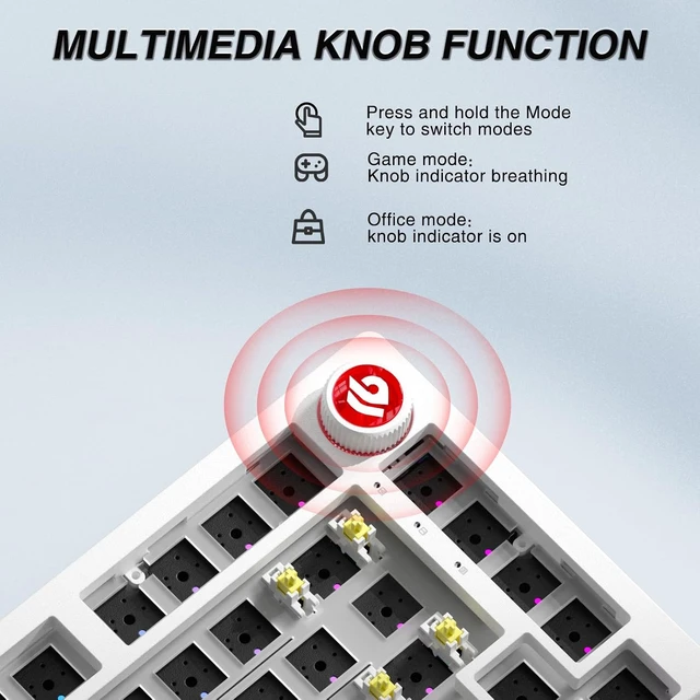 Alt view image 7 of 7 - LEOBOG Hi75C Pro Wireless Mechanical Keyboard Kit 75% Barebones DIY Base