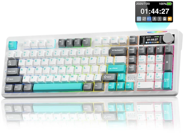 Main image of LINGBAO K98 PRO 96% Wireless Mechanical Gaming Keyboard with Screen & Knob