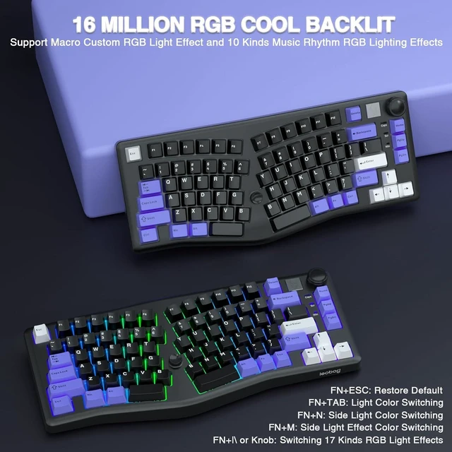 Alt view image 7 of 7 - LEOBOG A75 Alice Ergonomic Wireless Mechanical Keyboard with Joystick Knob