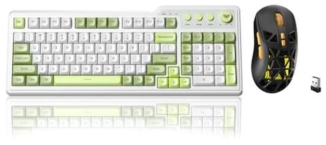 Main image of Aula F3099 Wireless Keyboard and Mouse Combo, Tri-Mode BT5.0/2.4GHz/USB-C Cute Creamy Keyboard with Number Pad+ SM802 Wireless Gaming Mouse,24,000 DPI Max68g Lightweight Computer Mouse for Laptop/PC