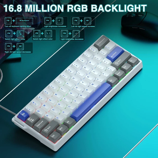 Alt view image 4 of 7 - AULA WIN60 HE MAX - 60% Mechanical Gaming Keyboard Wired, Hall Effect Magnetic Switches Hot Swappable, Adjustable Actuation Rapid Trigger Mode, 8000 Hz Polling Rate, 60 Percent Keyboard Compact Design