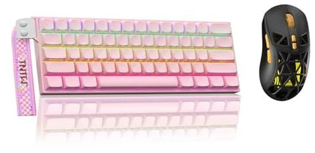 Main image of Aula MINI60 HE PRO - 60% Mechanical Gaming Keyboard Wireless, Hall Effect Magnetic Switch(Pink)+SM802 Wireless Gaming Mouse,24,000 DPI Max,Lightweight Computer Mouse for Laptop/PC