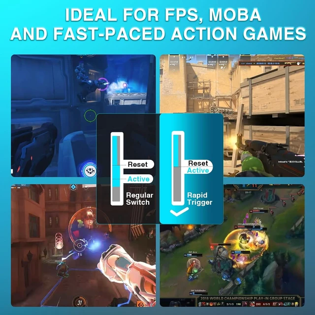 Alt view image 5 of 7 - Aula WIN60 HE Pro- 60% Mechanical Gaming Keyboard Wired, Hall Effect Magnetic Switch Keyboard+SOLAKAKA SM850 Wireless Gaming Mouse24000 DPI Adjustable, Lightweight, Ergonomic Wireless Mouse