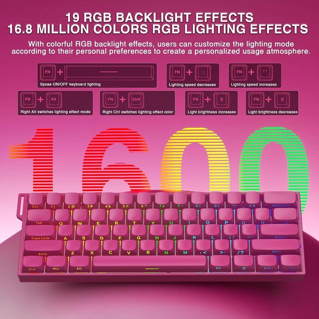 Alt view image 5 of 7 - Aula MINI60 HE MAX Wireless Gaming Keyboard 60% Magnetic Switch Keyboard