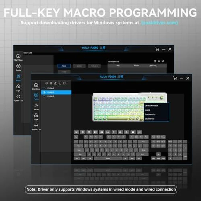 Alt view image 5 of 7 - Aula F3099 Wireless Keyboard with Media Knob RGB Backlit Gaming Keyboard + SOLAKAKA SM850 - Wireless Gaming Mouse - Programmable Buttons,24000 DPI AdjustablePC Gaming & Office Mice for Win/Mac/Linux