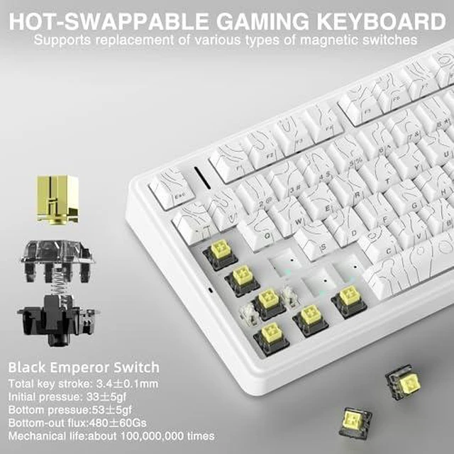 Alt view image 4 of 7 - Aula F75 HE Wireless Hall Effect Magnetic Switch Gaming Keyboard +SOLAKAKA SM850 - Wireless Gaming Mouse