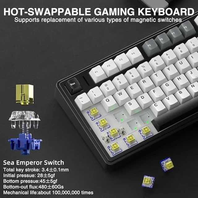 Alt view image 4 of 7 - Aula F75 HE Wireless Hall Effect Magnetic Switch Gaming Keyboard +SOLAKAKA SM802 Wireless Gaming Mouse