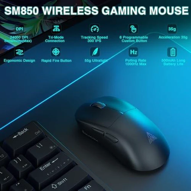 Alt view image 6 of 7 - Aula F75 HE Wireless Hall Effect Magnetic Switch Gaming Keyboard +SOLAKAKA SM850 - Wireless Gaming Mouse