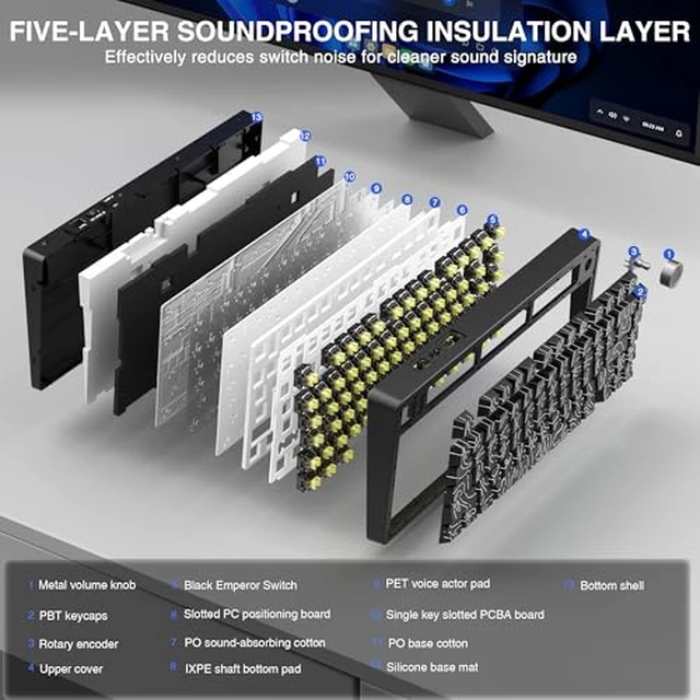 Alt view image 4 of 7 - Aula F75 HE Wireless Hall Effect Magnetic Switch Gaming Keyboard +SOLAKAKA SM802 Wireless Gaming Mouse