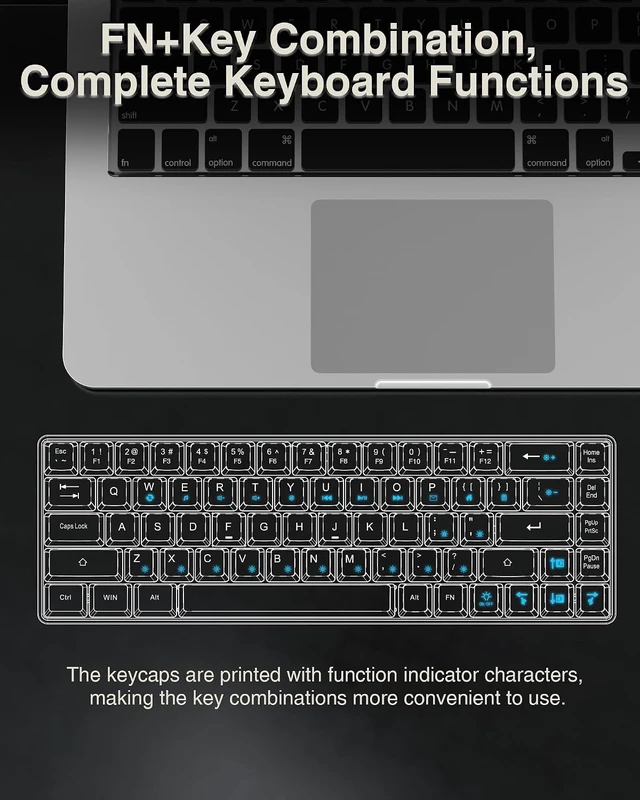 Alt view image 7 of 7 - 60 Percent Keyboard RGB Backlit Gaming Keyboard USB-C Wired 68 Keys