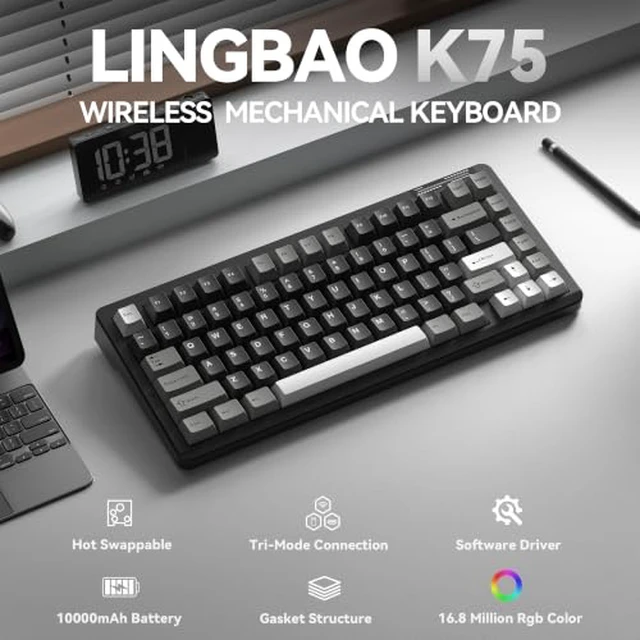 Alt view image 2 of 7 - LINGBAO K75 Wireless Mechanical 75% Anime Gaming Keyboard+SM850 - Wireless Gaming Mouse