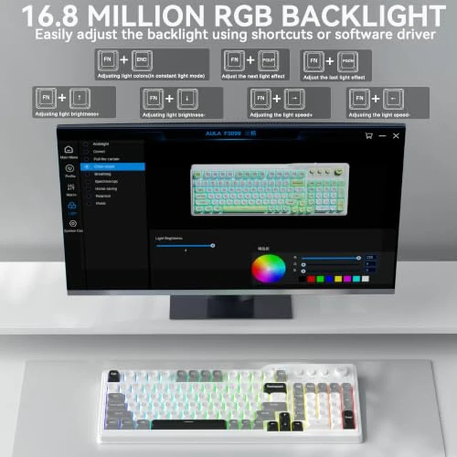 Alt view image 5 of 7 - Aula F3099 Wireless Keyboard with Media Knob RGB Backlit Gaming Keyboard + SOLAKAKA SM850 - Wireless Gaming Mouse - Programmable Buttons,24000 DPI AdjustablePC Gaming & Office Mice for Win/Mac/Linux