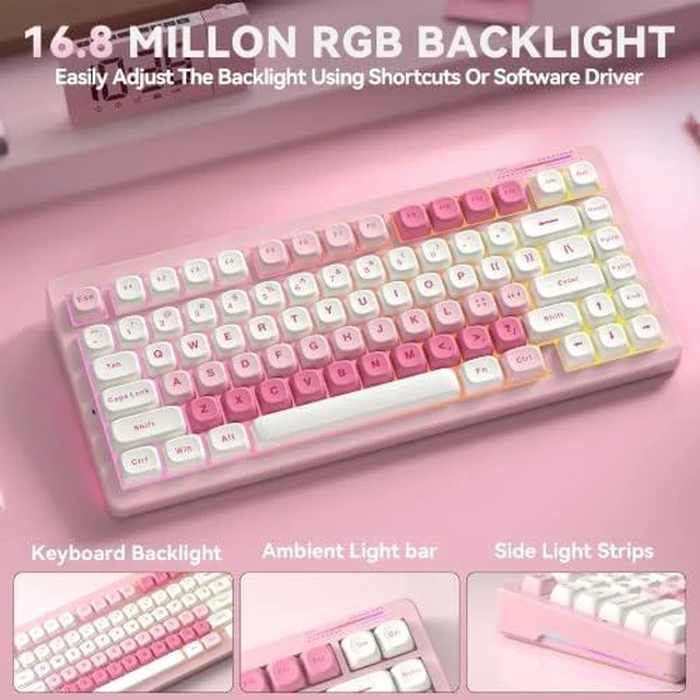 Alt view image 5 of 7 - LINGBAO K75 Wireless Mechanical 75% Anime Gaming Keyboard+SM850 - Wireless Gaming Mouse