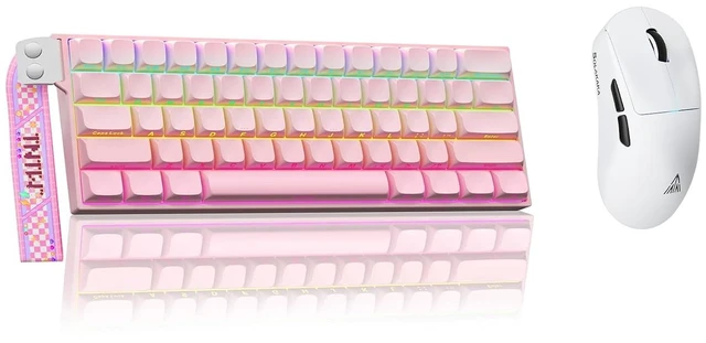 Main image of Aula MINI60 HE PRO - 60% Mechanical Gaming Keyboard Wireless, Hall Effect Magnetic Switch(Pink)+SOLAKAKA SM850 Wireless Gaming Mouse24000 DPI Adjustable, Lightweight, Ergonomic Wireless Mouse