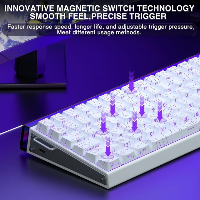 Alt view image 6 of 7 - Aula Hero 84 Hall Effect Magnetic Switch Wired Mechanical Gaming Keyboard