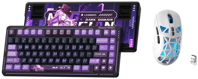 Main image of LINGBAO K75 Wireless Mechanical Keyboard,75% Anime Gaming Keyboard,Tri-Mode 2.4GHz/BT/Wired Rechargeable Keyboard+ SM802 Wireless Gaming Mouse,24,000 DPI Max,Lightweight Computer Mouse for Laptop/PC