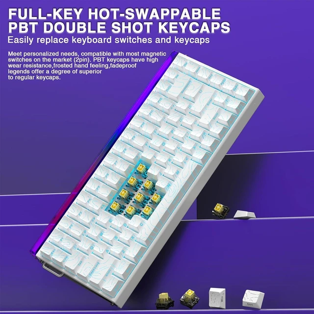 Alt view image 7 of 7 - Aula Hero 84 Hall Effect Magnetic Switch Wired Mechanical Gaming Keyboard