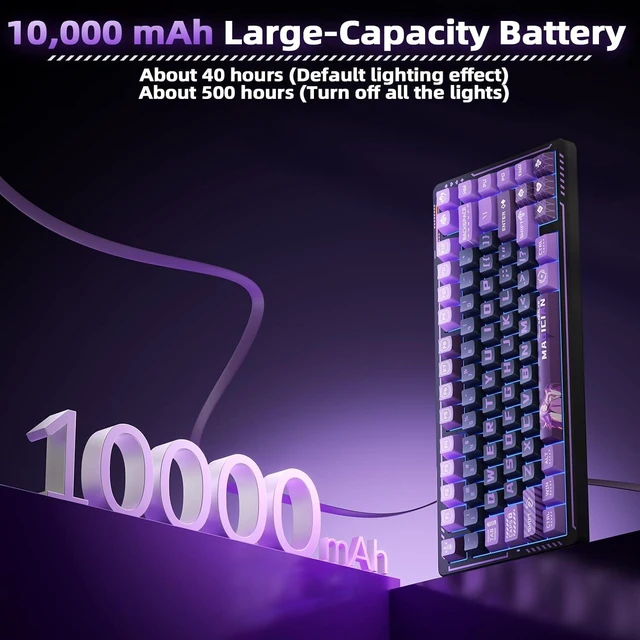 Alt view image 4 of 7 - LINGBAO K75 Wireless Mechanical Gaming Keyboard 75%, 10000mAh Battery