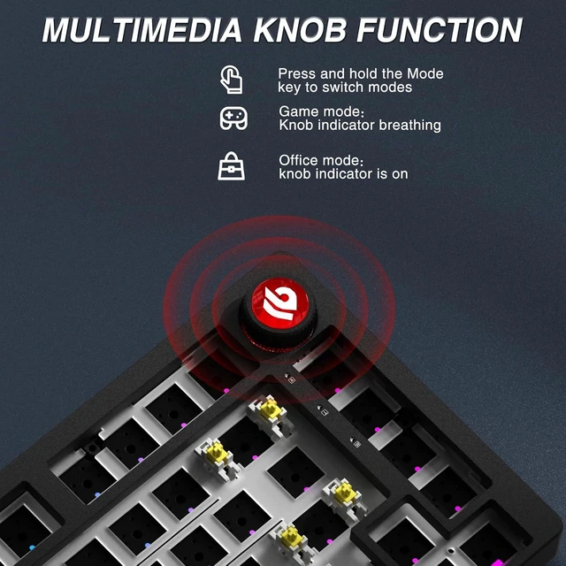 Alt view image 7 of 7 - LEOBOG Hi75C Pro Wireless Mechanical Keyboard Kit Aluminum Alloy 75%