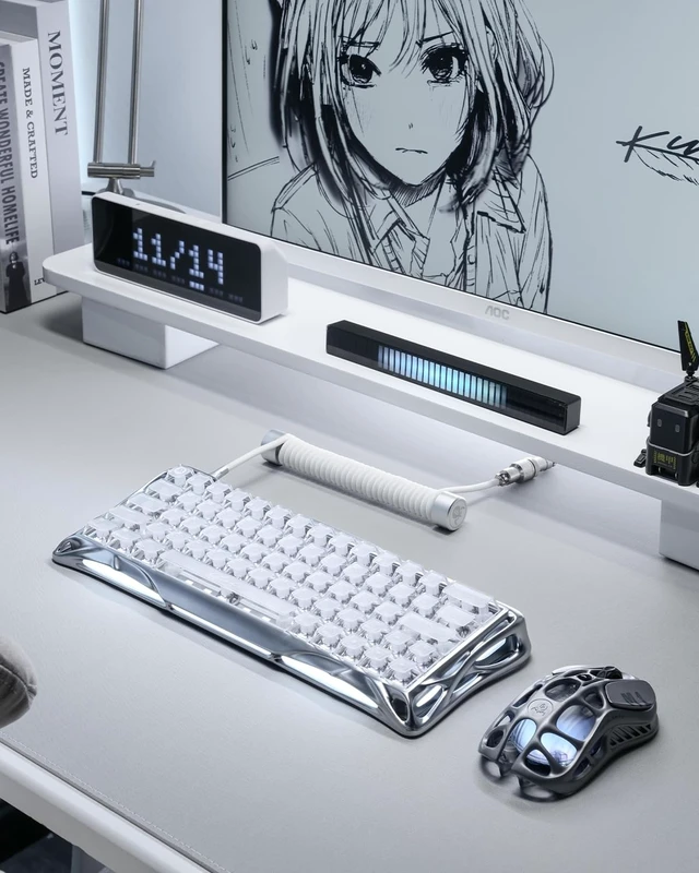 Alt view image 2 of 7 - Mercury V60 Pro 60% HE Magnetic Keyboard (Silver Frost)