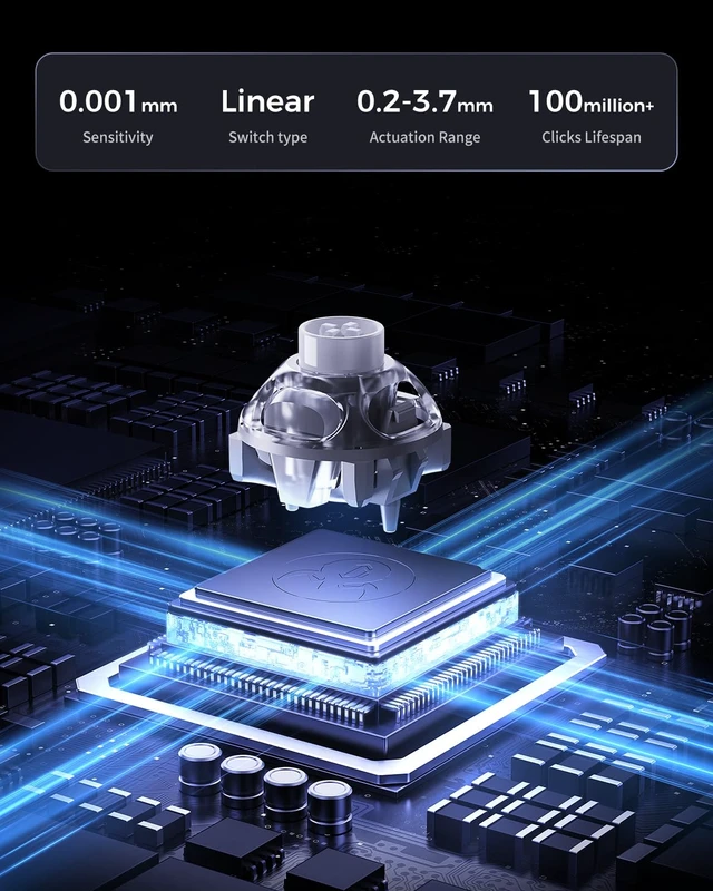Alt view image 5 of 7 - Mercury V60 Pro 60% HE Magnetic Keyboard (Silver Frost)