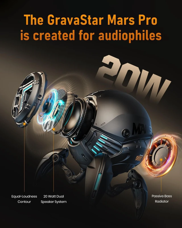 Alt view image 6 of 7 - Mars Pro Bluetooth Gaming Speaker with Deep Bass & RGB Lights