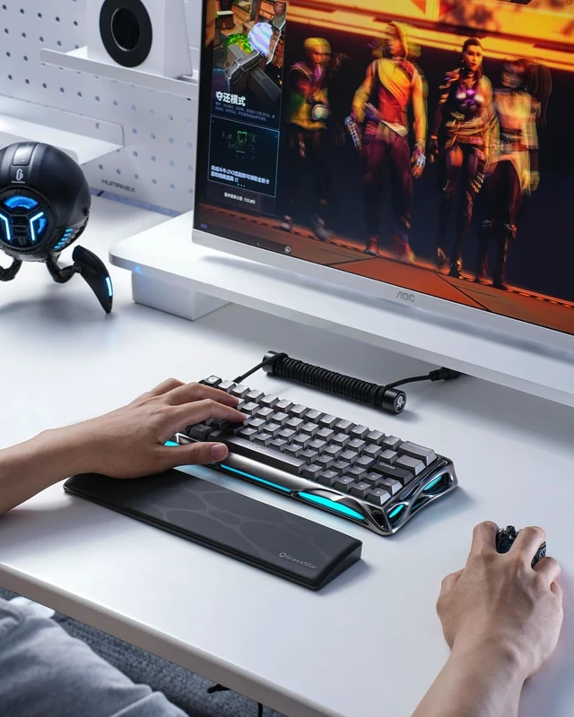 Alt view image 2 of 7 - 60% Keyboard Wrist Rest Pad, 32.7 * 72.5 * 20mm / 12.9 * 2.85 * 0.79 inch, Compatible Mercury V60 Series and Other 60% Keyboards - Black