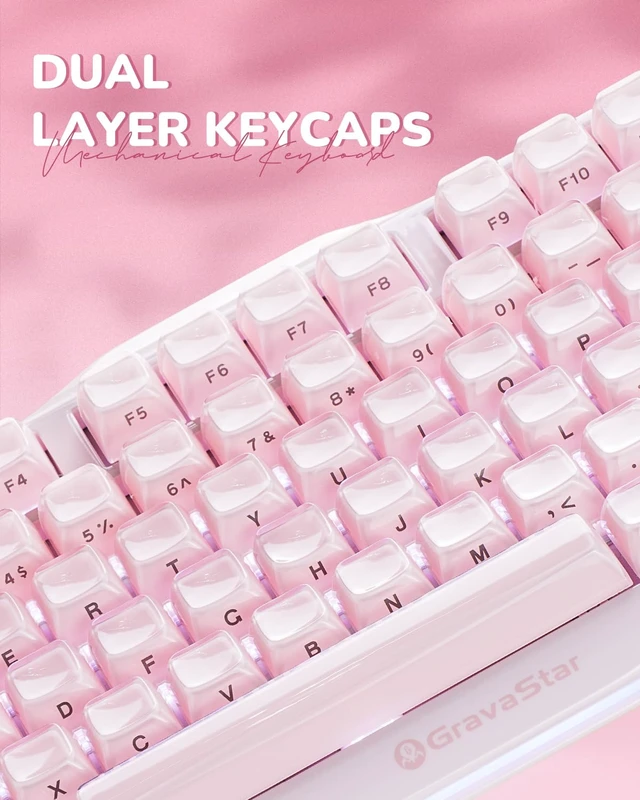 Alt view image 4 of 7 - Mercury K1 75% Wireless Mechanical Gaming Keyboard RGB Backlit
