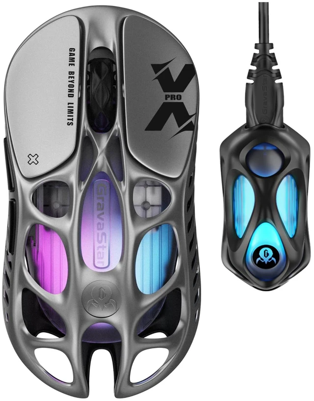 Main image of Mercury X Pro Wireless Gaming Mouse, Come with 8K Dongle 32,000 DPI PAW 3950 Sensor, 8,000Hz Polling Rate, Only 49g, Magnesium Alloy Hollow Frame, RGB Lighting, 5 Programmable Buttons
