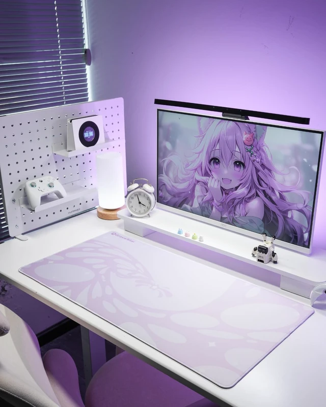 Alt view image 2 of 6 - Large Gaming Mouse Pad with Non-Slip Rubber Base,Stitched Edge,Desk mat for Laptop,Computer & PC, Wristing Pad for Gamer,Office & Home, 31.5 * 15.7 inch - Purple