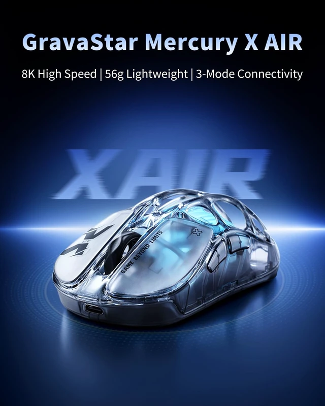 Alt view image 2 of 7 - Mercury X AIR Wireless Gaming Mouse, True 8K Performance