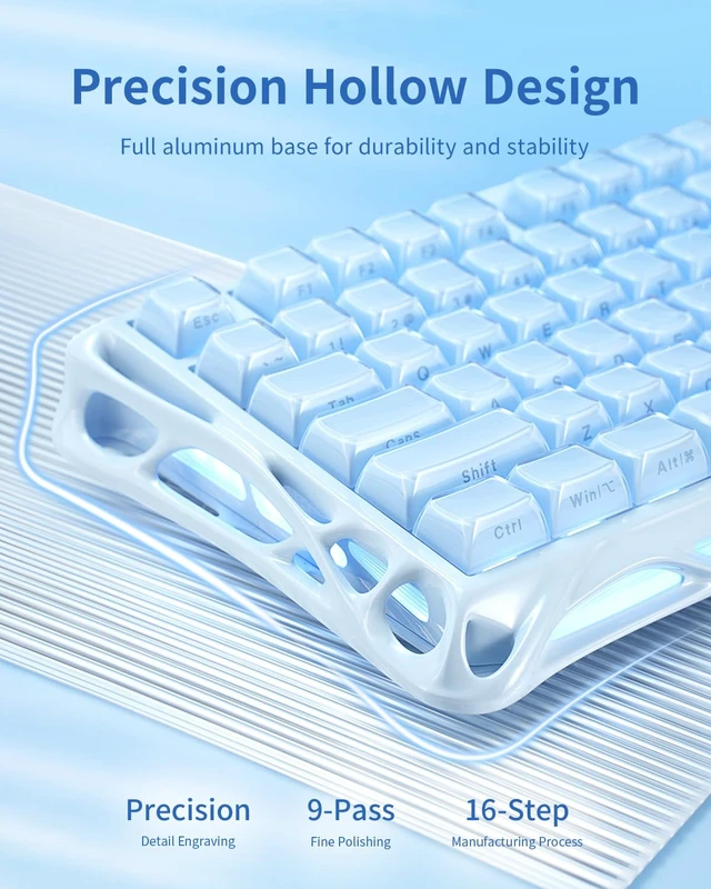 Alt view image 4 of 7 - Mercury K1 75% Wireless Mechanical Gaming Keyboard RGB Backlit