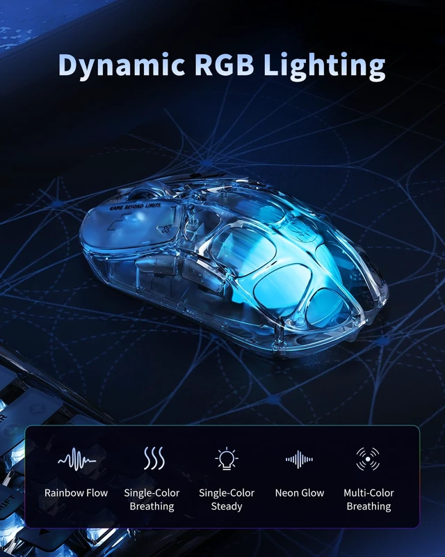 Alt view image 5 of 7 - Mercury X AIR Wireless Gaming Mouse, True 8K Performance