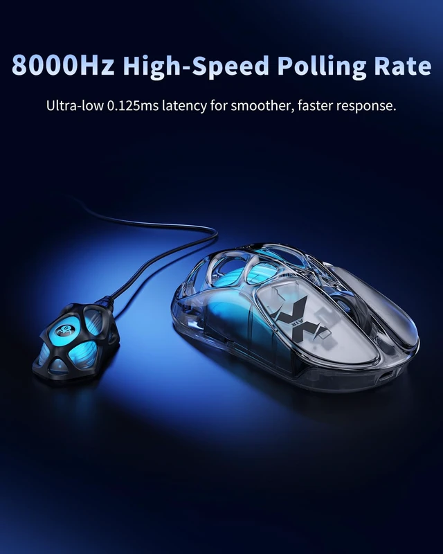 Alt view image 6 of 7 - Mercury X AIR Wireless Gaming Mouse, True 8K Performance