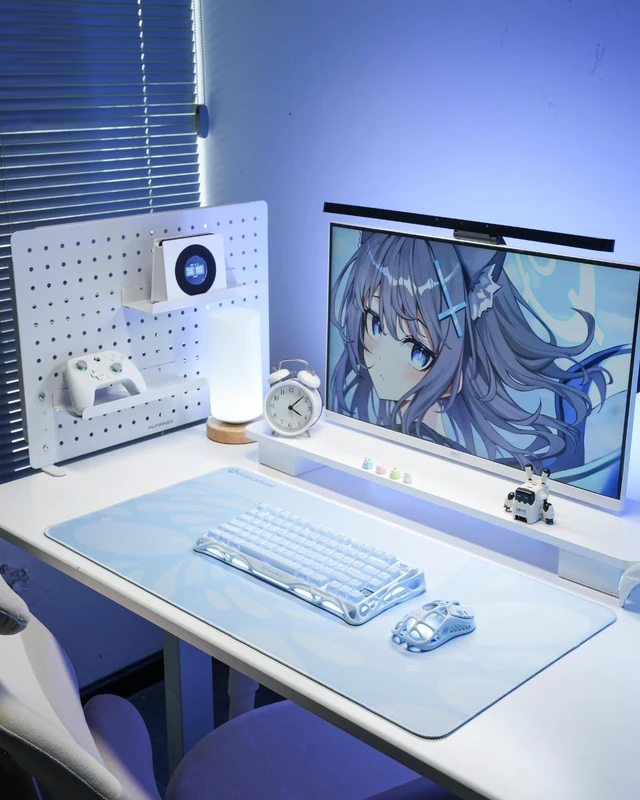 Alt view image 2 of 7 - Mercury K1 Keyboard & M1 Pro Mouse & Mouse Pad - Ice Blue