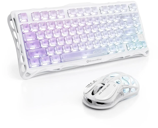 Main image of Mercury K1 Lite Keyboard Crystal Aurora & M2 Mouse Opaline White