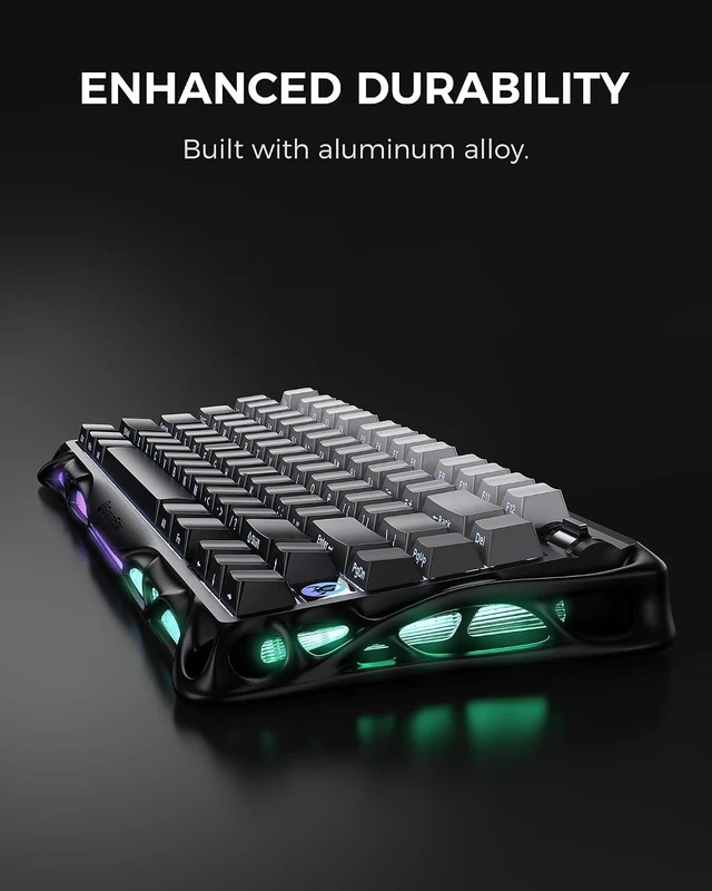 Alt view image 3 of 7 - Mercury K1 75% Wireless Mechanical Gaming Keyboard RGB Backlit