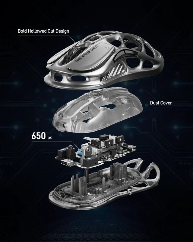 Alt view image 7 of 7 - Mercury M1 Pro Tri-Mode Wireless Gaming Mouse