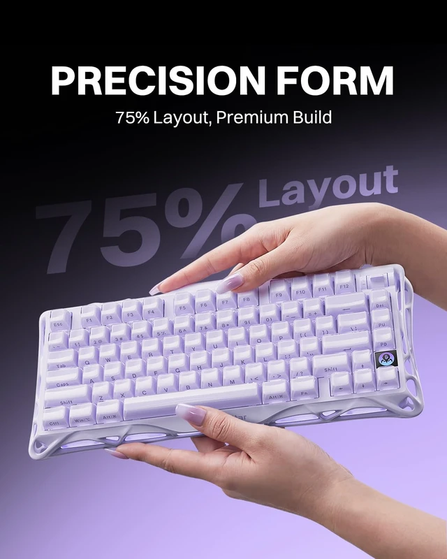 Alt view image 6 of 7 - Mercury K1 75% Wireless Mechanical Gaming Keyboard RGB Backlit