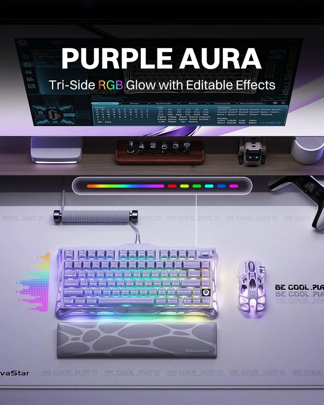 Alt view image 7 of 7 - Mercury K1 75% Wireless Mechanical Gaming Keyboard RGB Backlit