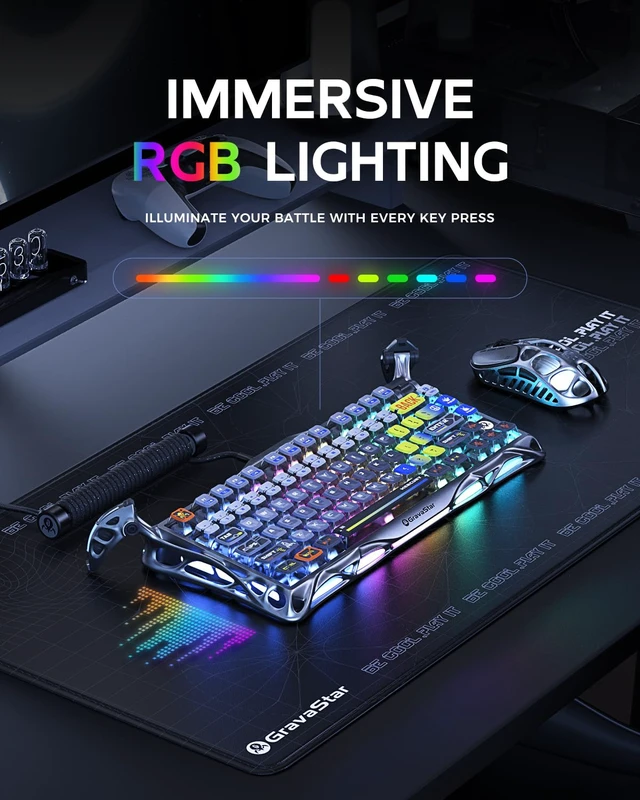 Alt view image 4 of 7 - Mercury K1 Pro Keyboard & X Pro Mouse Interstellar Silver