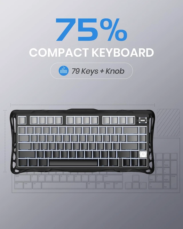 Alt view image 2 of 7 - Mercury K1 75% Wireless Mechanical Gaming Keyboard, with Mercury M1 Pro Wireless Gaming Mice