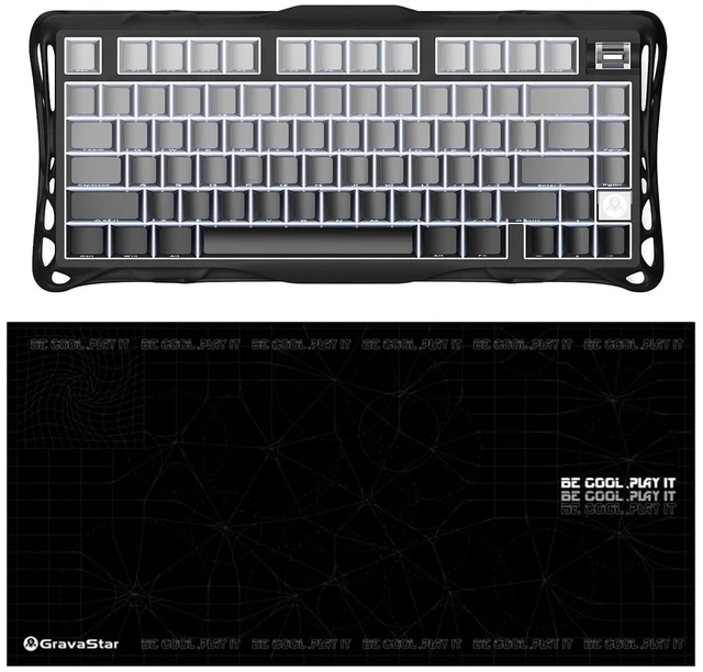 Main image of Mercury K1 75% Wireless Mechanical Gaming Keyboard, Aluminum Alloy Exoskeleton Design, Matching Mouse Pads in The Same Color (31.5 x 15.7 inch)