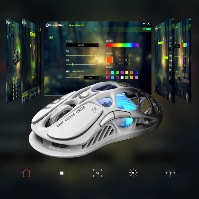 Alt view image 3 of 6 - Mercury M1 Pro Tri-Mode Wireless Gaming Mouse, 209H Battery Life