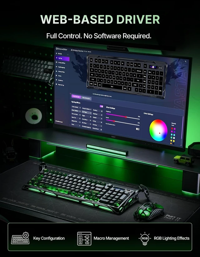 Alt view image 5 of 7 - Mercury K98 Pro 98 Keys Wireless Mechanical Gaming Keyboard