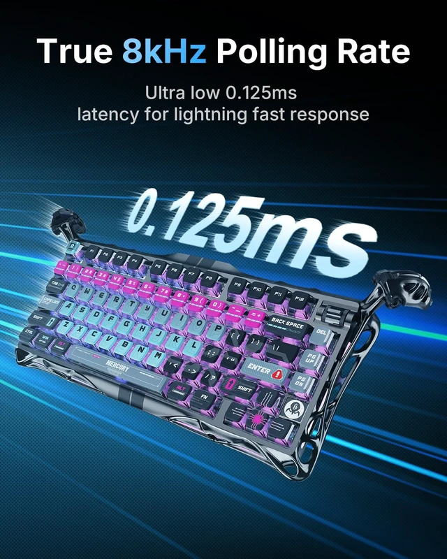 Alt view image 5 of 7 - V75 Pro Gaming Keyboard Cyberpunk with Gaming Mouse X pro