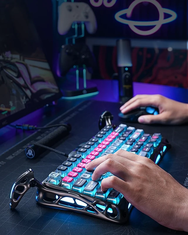 Alt view image 6 of 7 - V75 Pro Gaming Keyboard Cyberpunk with Gaming Mouse X pro