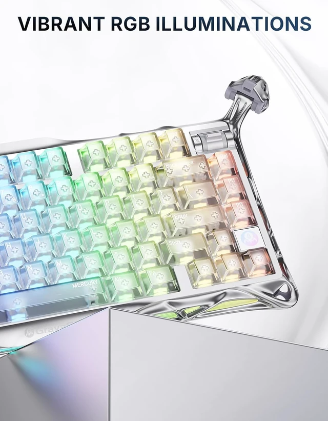 Alt view image 5 of 7 - Mercury K1 Pro 75% Wireless Mechanical Gaming Keyboard, Hot-Swap
