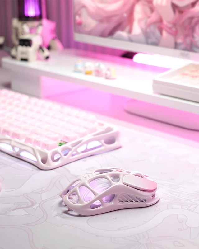 Alt view image 6 of 7 - Mercury K1 Keyboard & M1 Pro Mouse - Sakura Pink